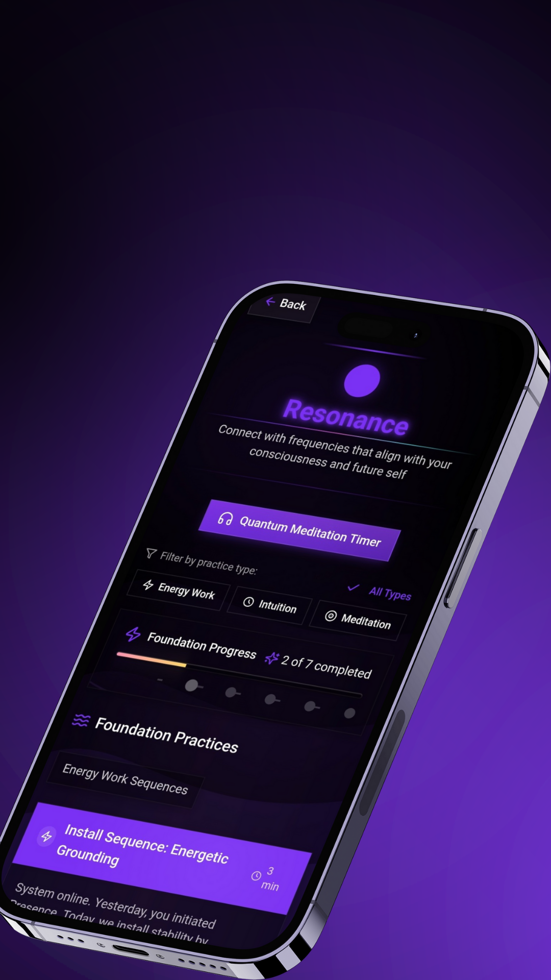 Resonance Practice Interface